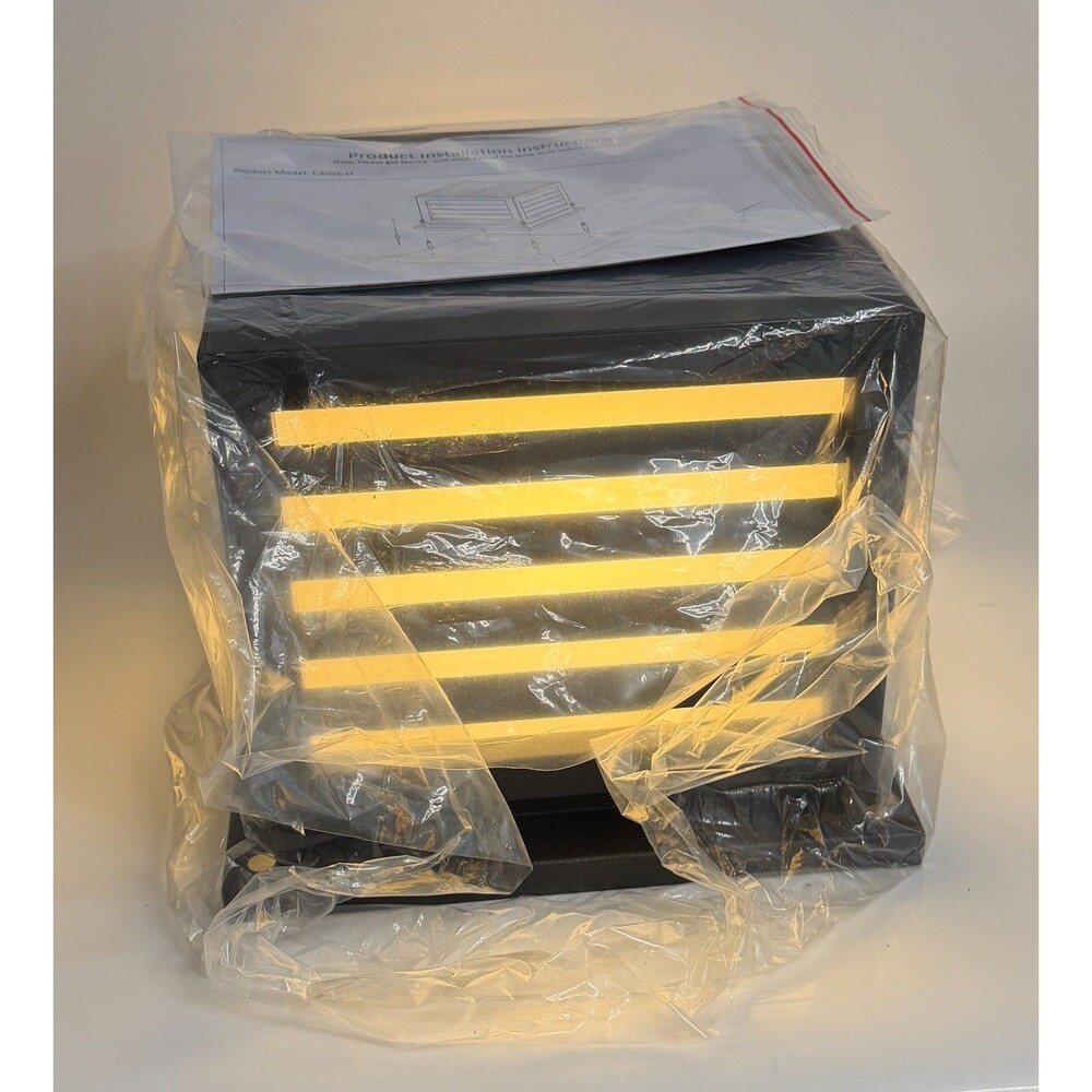 Linkmoon C3095-D Solar Post Cap Light 5W LED 3000K Outdoor Pillar Black
